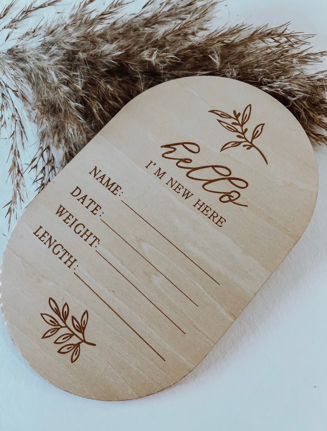 Oval Birth Announcement Sign